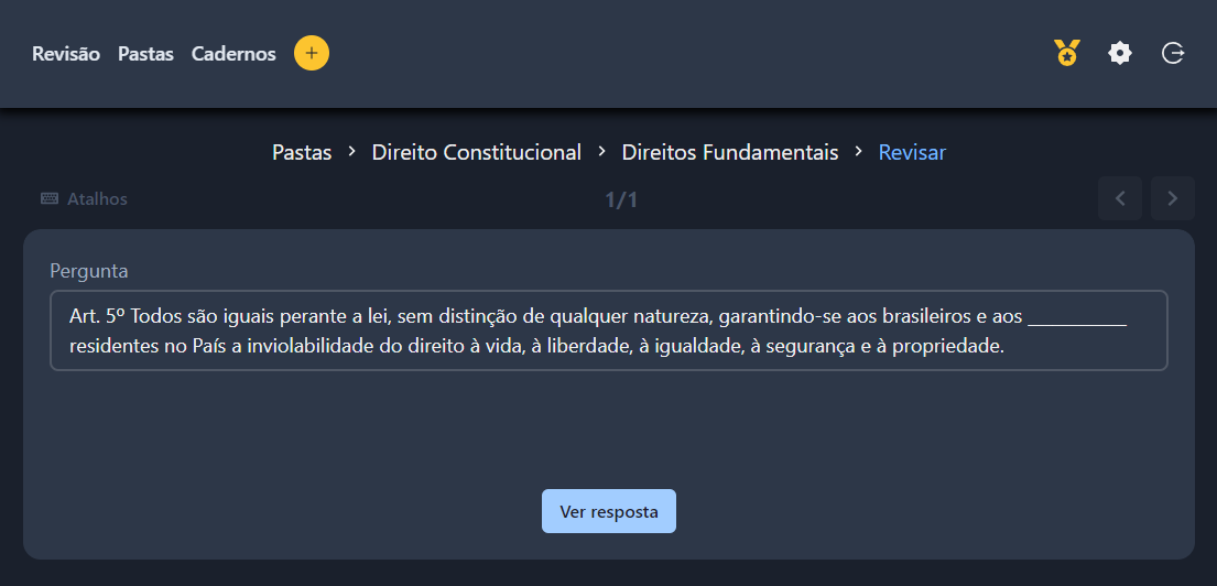 Frente de um cartão do tipo Omissão de palavra