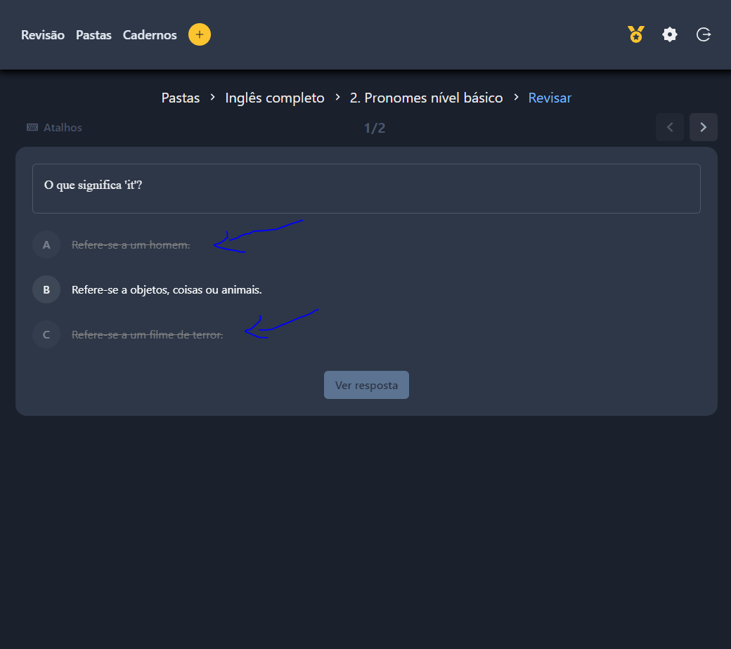 Funcionalidade de riscar alternativa